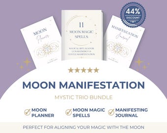 Moon Manifestation Bundle – Witch Spellbook, Lunar Planner (Digital Download)
