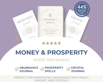 Money and Prosperity Bundle – Witch Spellbook, Abundance & Crystal Journals (Digital Download)