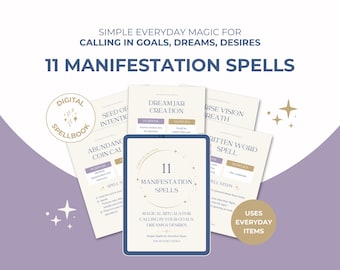 Manifestation Spells: Goals, Dreams & Desires Rituals for Beginners - Printable Witch Spellbook (PDF Download)