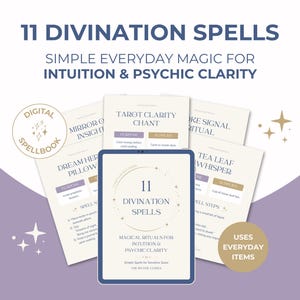 Divination Spells – 11 Printable Rituals for Intuition & Psychic Clarity | Witchcraft Spellbook PDF for Beginners