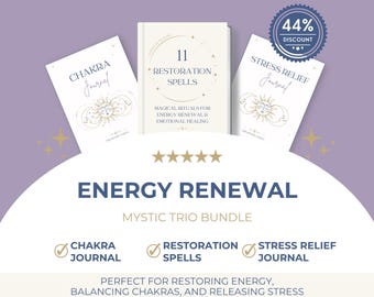Energy Renewal Bundle – Spellbook, Chakra & Stress Relief Journals (Digital Download)