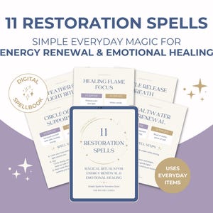 Restoration Spells: Energy Renewal Rituals for Beginners - Printable Witch Spellbook (PDF Download)