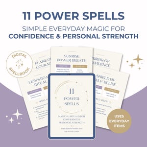 Power Spells – 11 Printable Rituals for Confidence & Personal Strength | Witchcraft Spellbook PDF for Beginners