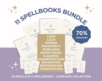 Witchcraft Spellbooks Bundle: 121 Rituals for Beginners - Printable Witch Spellbook (PDF Download)