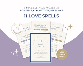 Love Spells: Romance & Self-Love Rituals for Beginners - Printable Witch Spellbook (PDF Download)