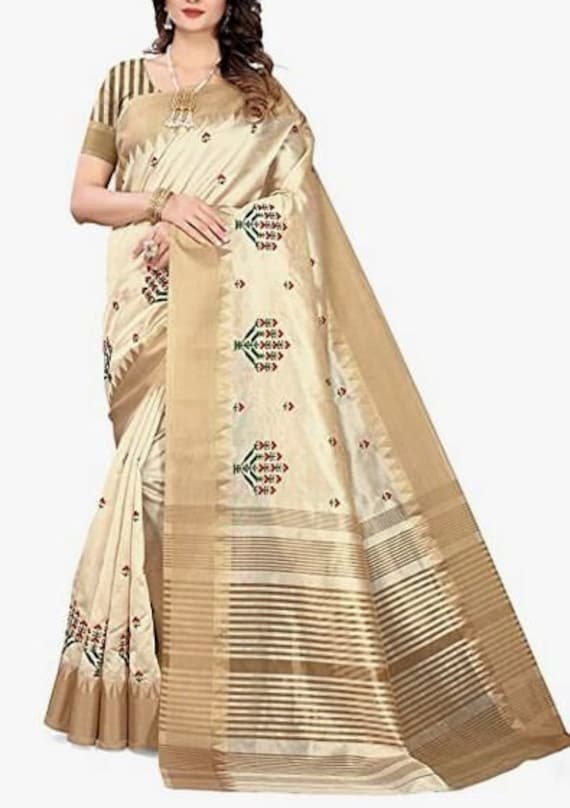 cotton saree with golden border