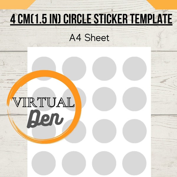 1.5 in (4 cm) Circle Template | blank template | PDF| SVG | PNG | round | sticker template | planner | commercial use | DiY