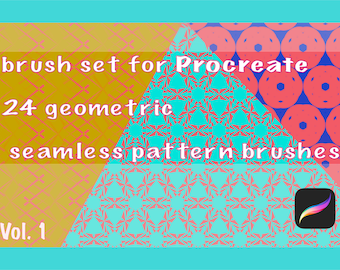 Seamless Pattern Procreate Brush Stamp Set, Geometric Backgrounds, Digital Paper, Brush Pack, procreate tool