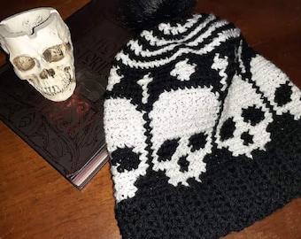 Slouchy Skulls Beanie Crochet Pattern