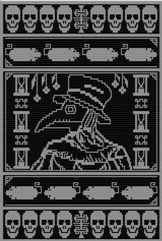 Plague Doctor Overlay Mosaic Crochet Afghan pattern