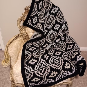 Bulka Mosaic Overlay Crochet Afghan Pattern