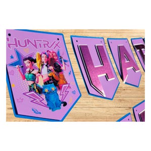 Kpop Demon Hunters, Huntr/x birthday banner - personalized