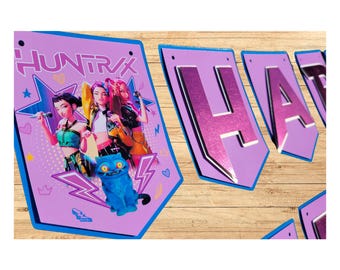 Kpop Demon Hunters, Huntr/x birthday banner - personalized