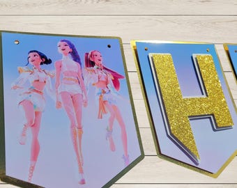 Kpop Demon Hunters, Huntr/x birthday banner - personalized