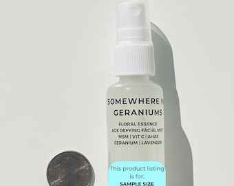 Floral Facial Mist: Geranium, Lavender, Vitamin C & AHAs (1 OZ. Sample)