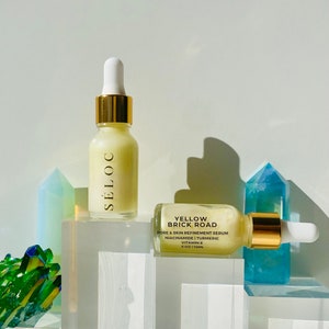 All Natural Botanical Yellow Serum Lotion Skincare Soften look of Wrinkles Promotes Clearer Skin Brightening Glowing Pore Minimizing 15ML