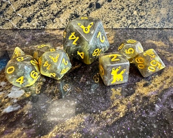 UMBREON Polydice Pokemon Inspired Polyset Dice Custom Set Shiny Eeveelutions D6 RpG DnD Gaming Polyhedral Anime Art + ESPEON Giga D20 Chonk