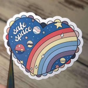 Safe Space Pride Heart Vinyl Sticker