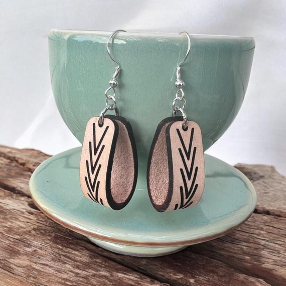 Leather Loop Earrings: Jewelry, Sterling Silver, Hand Crafted, Gift, Western