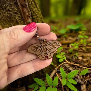 Moth Earrings 3: Nature-Inspired Cottagecore Jewelry | Woodland Insect Earrings | Boho Witchy Accessories | Handmade Jewelry | Wood Jewelry