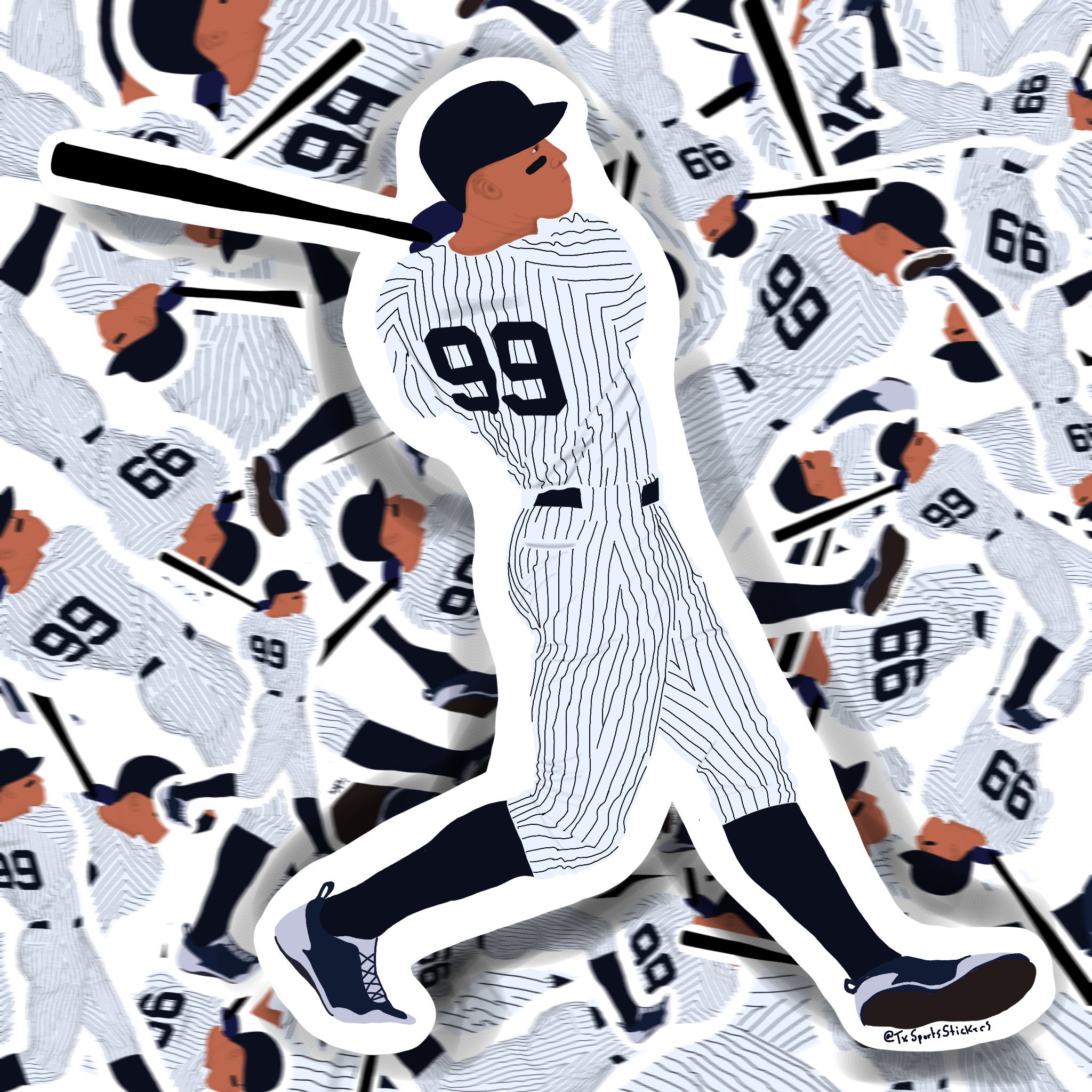 Aaron Judge Number Portrait Baj New York MLBPA Digital Prin