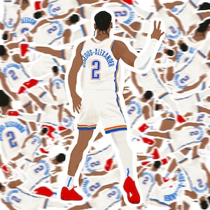 Shai Gilgeous-Alexander Oklahoma City NBA Vinyl Basketball Sticker