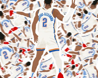 Shai Gilgeous-Alexander Oklahoma City NBA Vinyl Basketball Sticker