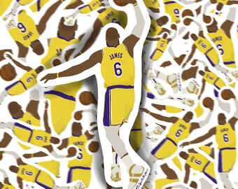 Lebron James Los Angeles Lakers Basketball Vinyl Sticker