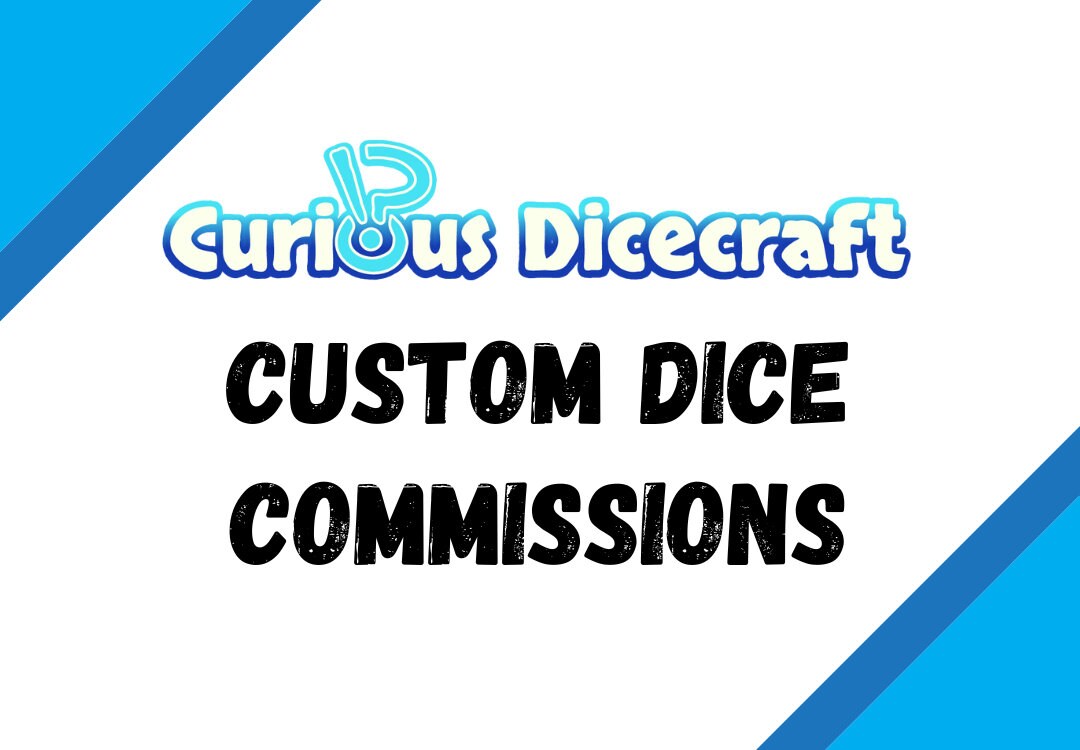 Custom Dice Commission Handmade 7 Piece Dice Set Sharp Edge D&D and