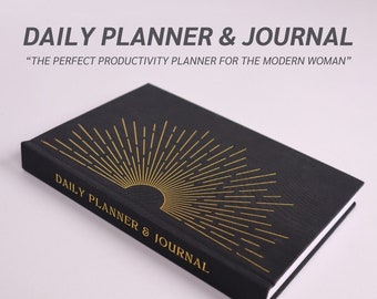 Daily Planner & Journal || Undated Daily Planner with To Do Lists, Time Managements Tools, and Goal Setting Templates || A5 Luxury Notebook
