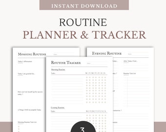 Routine Printable | Printable Checklist | Daily Planner Printable | Habit Tracker | Ritual Tracker | Daily Routine Tracker | Daily Planner