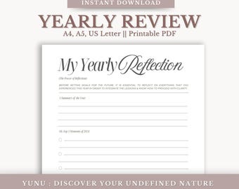 Yearly Reflection Worksheet: Printable Annual Review (PDF Download)
