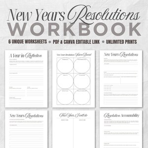 New Year Resolution Workbook 2026 | Goal Setting, Manifestation & Life Reset Planner