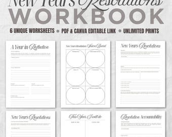 New Year Resolution Workbook 2026 | Goal Setting, Manifestation & Life Reset Planner