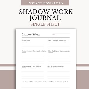 Shadow Work Shadow Work Worksheet Printable Book of Shadows Shadow Work Journal Spiritual ...