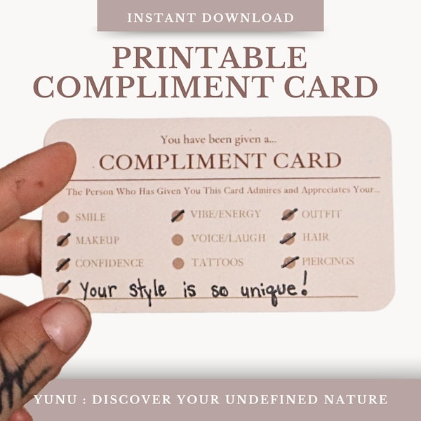 Compiments Card Compliment Cards - Etsy