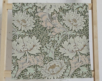 Hand Towel for Bathroom - William Morris "Chrysanthemum" Bathroom Hand Towel - Cottagecore Designer Hand Towels - Bathroom Hand Towels