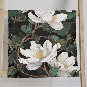 Hand Towel for Bathroom - &quot;Magnolia&quot; - William Morris Inspired Hand Towel - Cottagecore Bathroom Decor - Bathroom Hand Towel