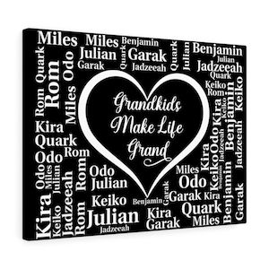 Custom Personalized Grandkids Names Sign on Premium Gallery Wrap - Grandkids Make Life Grand - Grandkids Sign