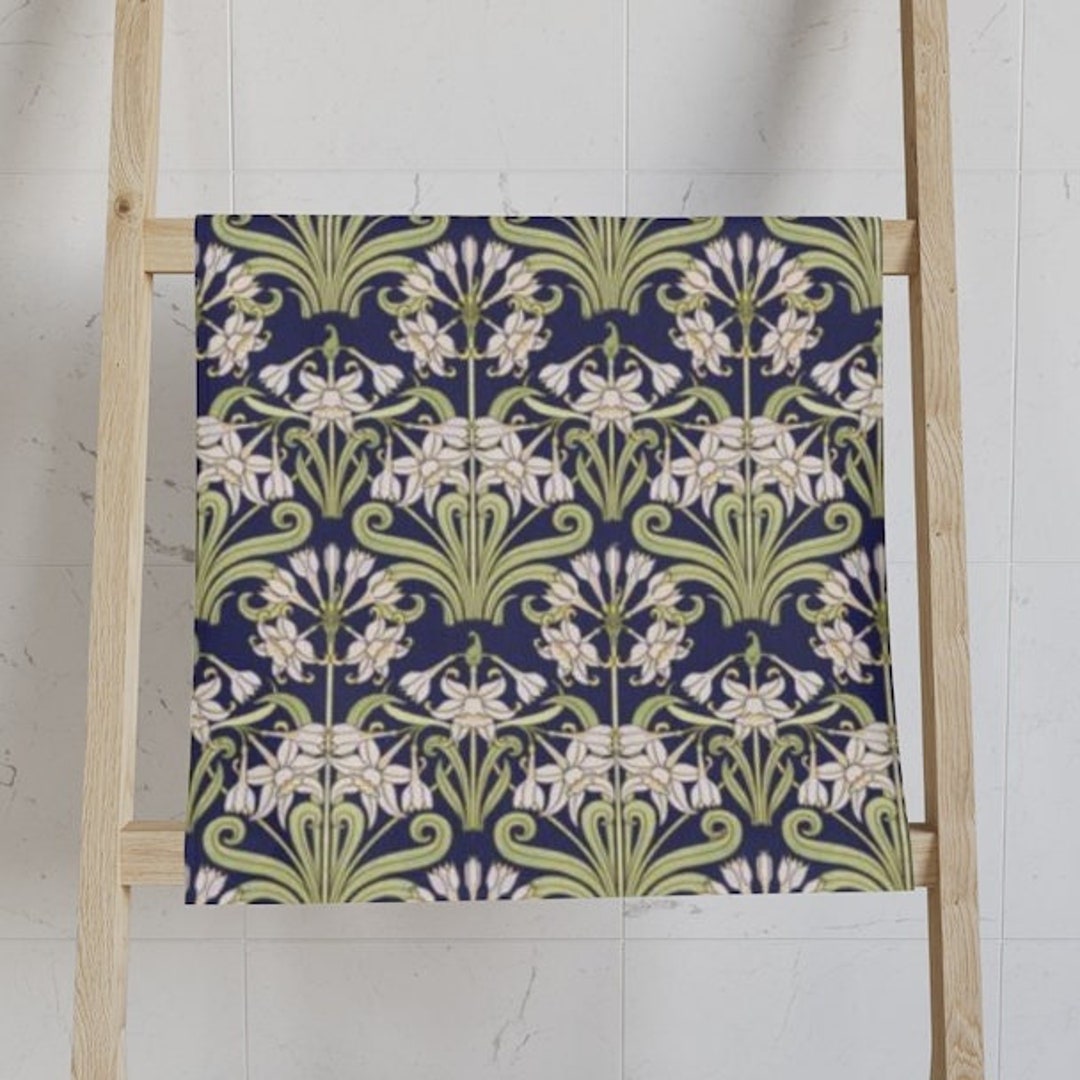 Jonquil Hand Towel Art Nouveau Hand Towel Art Nouveau Bathroom Decor