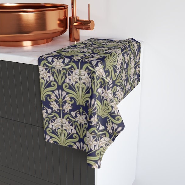 Jonquil Hand Towel Art Nouveau Hand Towel Art Nouveau Etsy