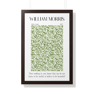 Framed Art Print &quot;Willow Bough&quot; William Morris Victorian Decor Art Nouveau Arts and Crafts Wall Art Large Wall Art 70042