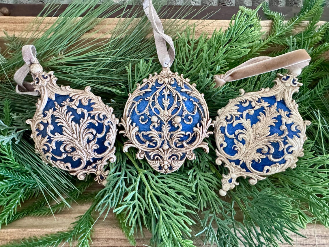 french-style-double-sided-christmas-ornaments-with-velvet-hanger-etsy