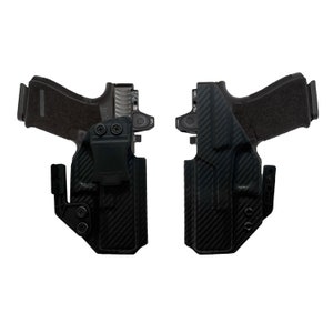 Fits For Springfield XDM 3.8C 9mm/ 45acp Fits RMR With Mod Wing attachment Kydex IWB Concealment Holster - Black Carbon Fiber