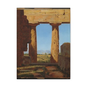 Columns of the Temple of Neptune at Paestum, 1838, Constantin Hansen, Danish - Stretched Canvas