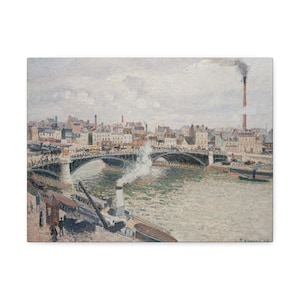 Morning, An Overcast Day, Rouen 1896, Camille Pissarro, French - Stretched Canvas
