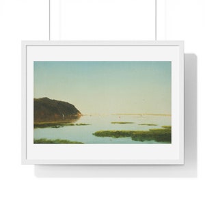 John F Kensett's View of the Shrewsbury River, New Jersey - Premium Horizontal Framed Poster