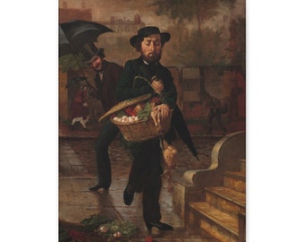 Young Husband- First Marketing,1854, Lilly Martin Spencer - Stretched Canvas