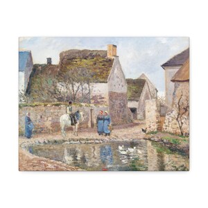 A Pond in Ennery (1874) by Camille Pissarro -  Stretched Canvas