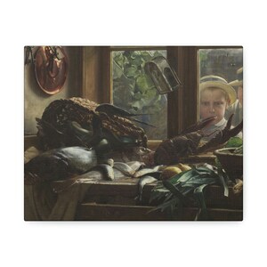 A kitchen table(1878) by Carl Bloch - Stretched Canvas